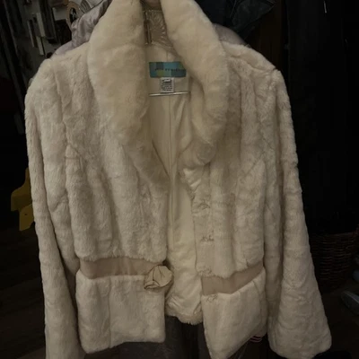 Chaqueta Beth Bowley Crema Imitación Piel Con Acento Rosa Mujer Talla M Forrada Foto 1 de 2