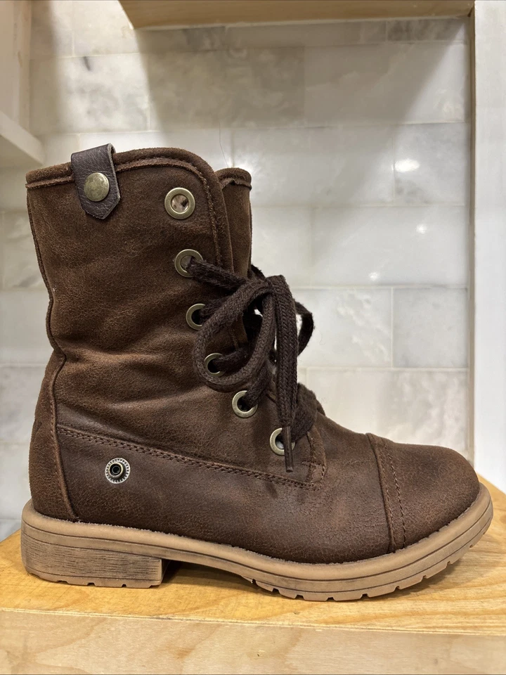 Roxy Bruna Li Combat Boots: Brown (Girls)  US Size 3 - Image 1 of 4