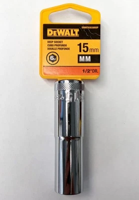 DeWalt 15mm Deep Socket 6-Point 1/2" Drive DWMT935300SP - Image 1 of 2