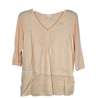 J.Jill Apricot Color Love Linen Tunic Top Size Large Petite LP - Image 1 of 4