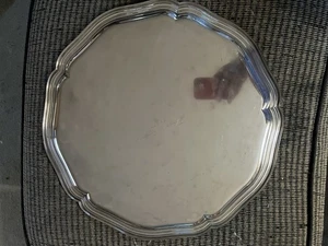 VTG Orig Alpacca Platter Tray Silver Plate Metal Alloy LG Engraved 1938 Sweden - Picture 1 of 11