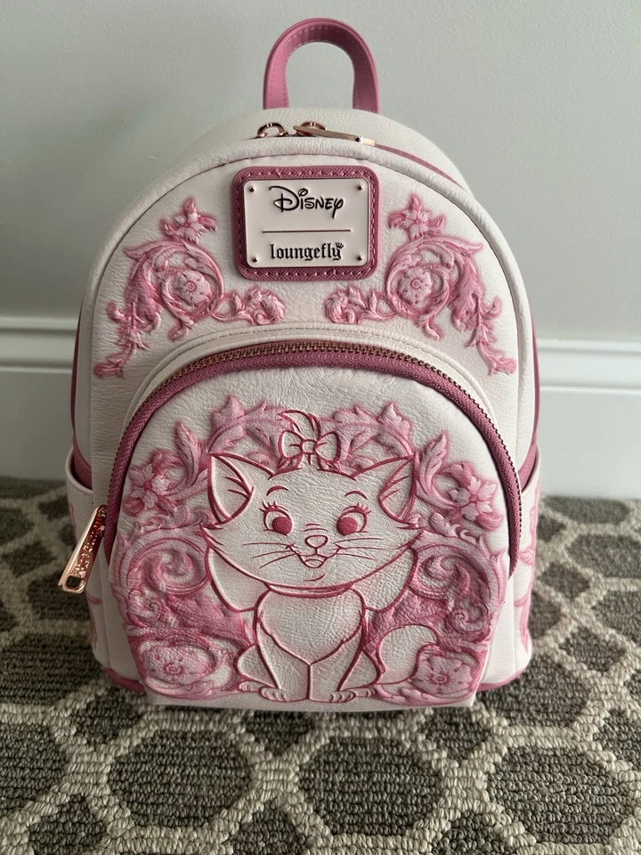 Loungefly Disney The Aristocats Marie Pink Floral Embossed Mini Backpack NWT2025