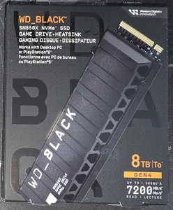 8TB Western Digital WD Black SN850X Heatsink | M.2 2280 NVME SSD PCIe 4.0 | Neu - Afbeelding 1 van 10