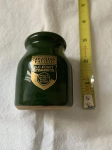 1890-1950 CANADIAN PACIFIC RAILWAY B.C. COAST STEAMSHIP GREEN DINING CROCK RARE - Bild 1 von 4