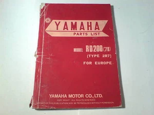 Spare Parts List / Yamaha Rd 200/RD200 '78 Stand 12/77 - Picture 1 of 1