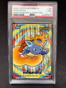 2000 Topps Pokemon TV Animation Edition Series 2 Wartortle #1 PSA 3 - Picture 1 of 2