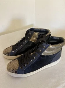 Sam Edelman 135823 Womens High Top Sneakers Margot Leather Print Size 7.5 M - Picture 1 of 6
