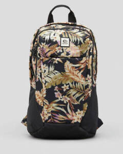 RIP CURL OVERTIME BLACK ladies BACKPACK NEW Laptop 30L Floral INSULATED school