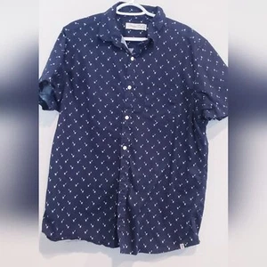 SOVEREIGN Code LA Men’s Navy Blue Palm Tree Button Up Shirt Size XL - Picture 1 of 7