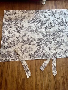 1 Vintage Country Life Toile Curtain Drapery Panel w 2 Ties-39X51” - Picture 1 of 7