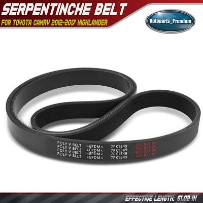61.02 in Serpentine Belt for Toyota Camry 2012-2017 Highlander 2008-2016 Sienna - Image 1 of 4