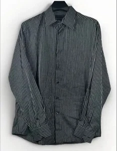 Axist Mens Shirt Size XL Button Up Long Sleeve Black Stripe Dark Academia Preppy - Picture 1 of 7