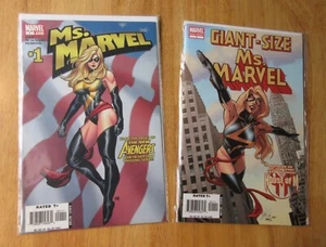 Lot of *2* MS. MARVEL: #1 (2009, VF/NM) + Giant-Size/1-Shot #1 (2006, VF) - Picture 1 of 3