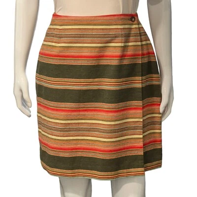 Vintage Cambridge Dry Goods Womens Multicolor Stripe Wrap Skirt Size 4 Y2K 90s - Image 1 of 4