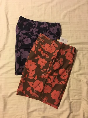 Croft & Barrow: Pantalones cortos informales estilo pantalón mezcla lino para mujer: uva o coral Foto 1 de 4