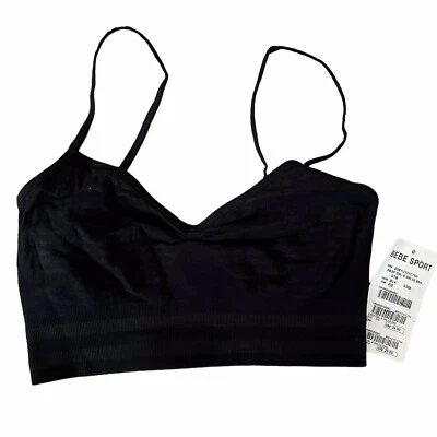 Bebe Sport Petite Small Black Bra New With Tags Seamless - S08YU101C754 - Image 1 of 3