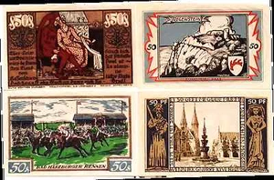 1923 Germany BRAUNSCHWEIG  set of 4 50  Phennig Notgeld  - Picture 1 of 2
