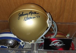 JOHNNY LATTNER Signed NOTRE DAME Mini Helmet AUTOGRAPH w/ Leaf HOLO COA AUTO - Picture 1 of 4