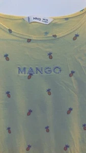 Girls Mango green and blue cotton pineapple t-shirt - Picture 1 of 3