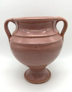 Jarrón rosa hecho a mano arcilla roja arte trofeo estilo trofeo de cerámica 7" de alto - Imagen 1 de 7