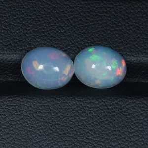 Coppia Opale Etiopia Naturale Ultra Fuoco Full 4,04Cts Colore 10 x 8 Ovale..!!!!  - Foto 1 di 2