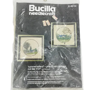 Vintage Bucilla Needlecraft Summer Retreat Mini Pictures Embroidery Kit 48736 - Picture 1 of 9