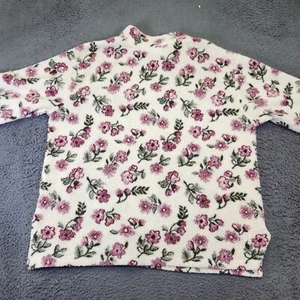 Crossroads Floral Sherpa Pullover 1/4 Zip Cozy Comfy Top XL - Picture 1 of 6
