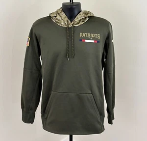 NEW ENGLAND PATRIOTS NIKE SALUTE TO SERVICE Mens Small Camo On Field NFL Hoodie - Picture 1 of 6