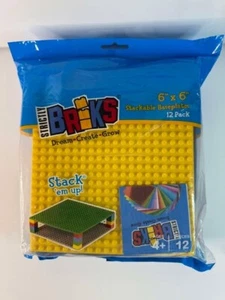 NEW-Strictly Briks 6 - 6x6 Stackable Baseplates - Works With All Bricks-6 Colors - Picture 1 of 2