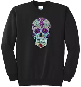 Women's Sugar Skull T-Shirt Ladies Tee Shirt S-XL Bling Sweatshirt - Picture 1 of 1