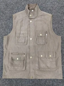 MIAN MENS BROWN BEIGE UTILITY GILET JACKET SIZE XXL SLEEVELESS FISHING OUTDOOR - Picture 1 of 21