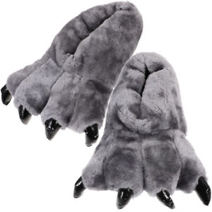 Cute Paw Claw Slippers Furry Animal Feet Warm House Shoes