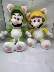 "Super Mario 3D Nintendo Peluche con Licencia Gato Mario y Rana Luigi Nuevo con Etiqueta 24""" - Imagen 1 de 11