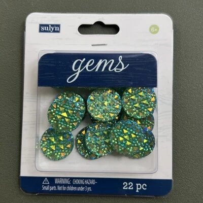 Cabujón de joyería artesanal druzy espalda plana imitación azul/verde aurora 18 mm 22 quilates Foto 1 de 3