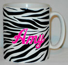 Zebra Skin Print Mug PERSONALISED With NAME Great Animal Lover Gift Coffee Cup