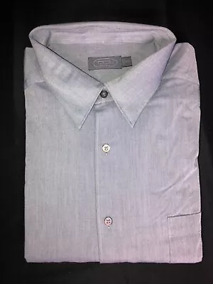 NWOT Talbots Mens Button Up Dress Shirt XXL Blue Gray Cotton Blend Long Sleeve - Image 1 of 4