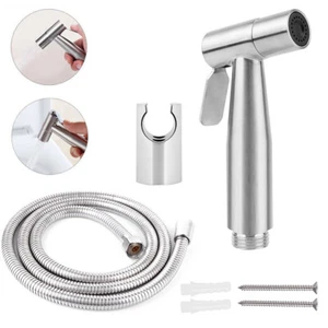 Bidet Brause mit Halter Schlauch Edelstahl WC Hand Duschkopf Hygiene Dusche Set - Bild 1 von 11