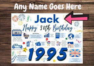 PERSONALISED 30TH BIRTHDAY CARD SON DAD BROTHER FRIEND NEPHEW GRANDSON BOYFRIEND - Picture 1 of 9