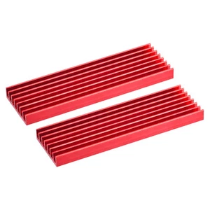 2 Paquet M.2 Coussin Alliage Aluminium Évier pour Ordinateur 70X22X6mm, Rouge - Photo 1/5