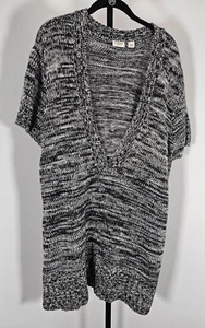 Cato Short Sleeve Deep V-Neck Sweater Dress-Black Marble-SZ 22/24W - Picture 1 of 8