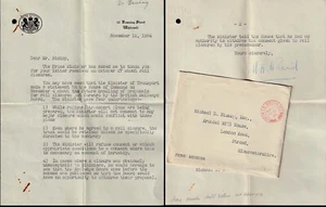 1964 10 DOWNING STREET. Letter Re Dr Beeching/Rail Closures, signed Malcolm Reid - Picture 1 of 1