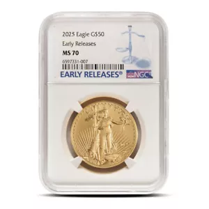 2025 1 oz American Gold Eagle Coin NGC MS70 ER - Picture 1 of 2