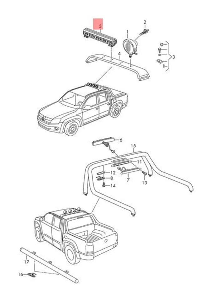 Genuine VW Amarok S6B S7A S7B Led Auxiliary Light 2H6941781 - Image 1 of 1