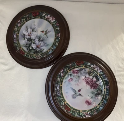 Lena Liu’s Hummingbird Treasury Collection Set Of Two Plates In Frames - Image 1 of 4
