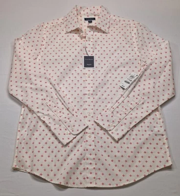 Club Room masculino botão para cima M/L/XL elástico inverno marfim - Imagem 1 de 4