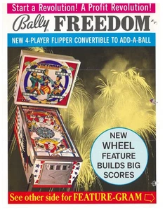 Freedom Bally Flipper Bally Flyer / Broschüre / Anzeige   - Bild 1 von 2