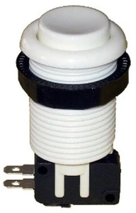 Botón pulsador blanco de juego arcade de larga duración con microinterruptor también para Mame y Jamma - Imagen 1 de 2
