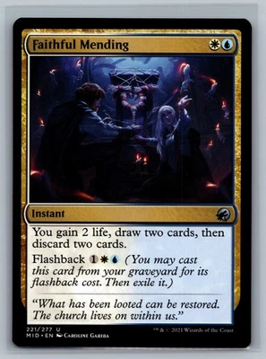 Magic The Gathering Innistrad: Midnight Hunt Faithful Mending #221/277 MTG TCG - Image 1 of 2