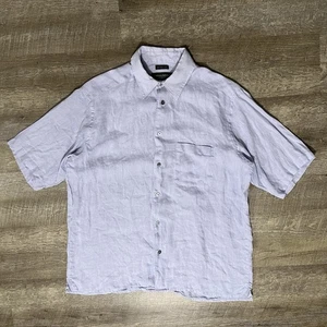 Camisa con botones Banana Republic 100 % lino irlandés para hombre manga corta L - Imagen 1 de 7