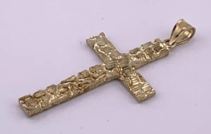 10K massives Gelbgold großes ausgefallenes Kreuz Anhänger Charm 6,2 g (VP4017167) - Bild 1 von 7